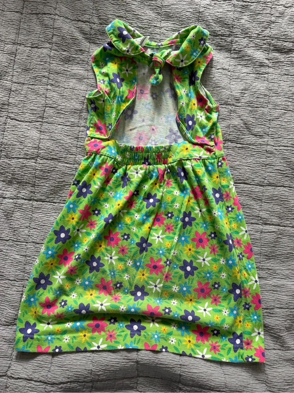 Girls' Green Floral Sleeveless Dress